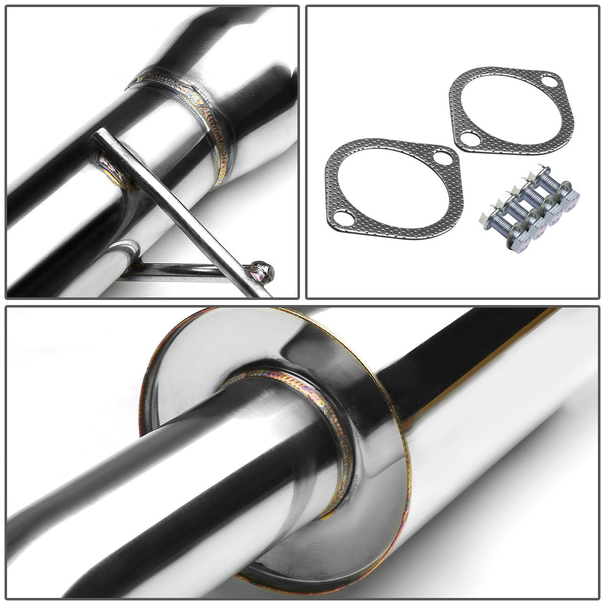 TUBERIA CATBACK CATBACK - 89-94 NISSAN 240SX S14 - SINGLE ROLLED TIP - STAINLESS STEEL