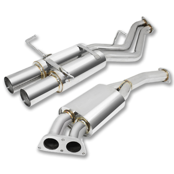 TUBERIA CATBACK CATBACK - 95-98 NISSAN 240SX S15 - DUAL TIP - STAINLESS STEEL