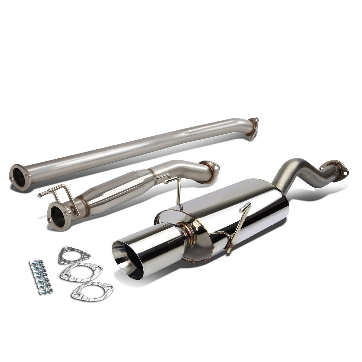 TUBERIA CATBACK CATBACK - 02-06 ACURA RSX DC5 - OE STYLE - SINGLE ROLLED TIP - STAINLESS STEEL