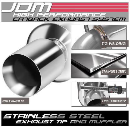 TUBERIA CATBACK CATBACK - 05-10 SCION TC 2.4L - SINGLE ROLLED TIP - STAINLESS STEEL