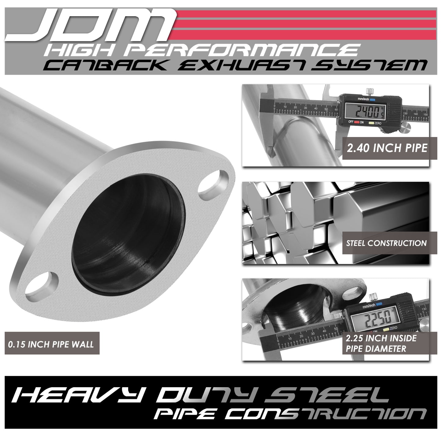 TUBERIA CATBACK CATBACK - 05-10 SCION TC 2.4L - SINGLE ROLLED TIP - STAINLESS STEEL