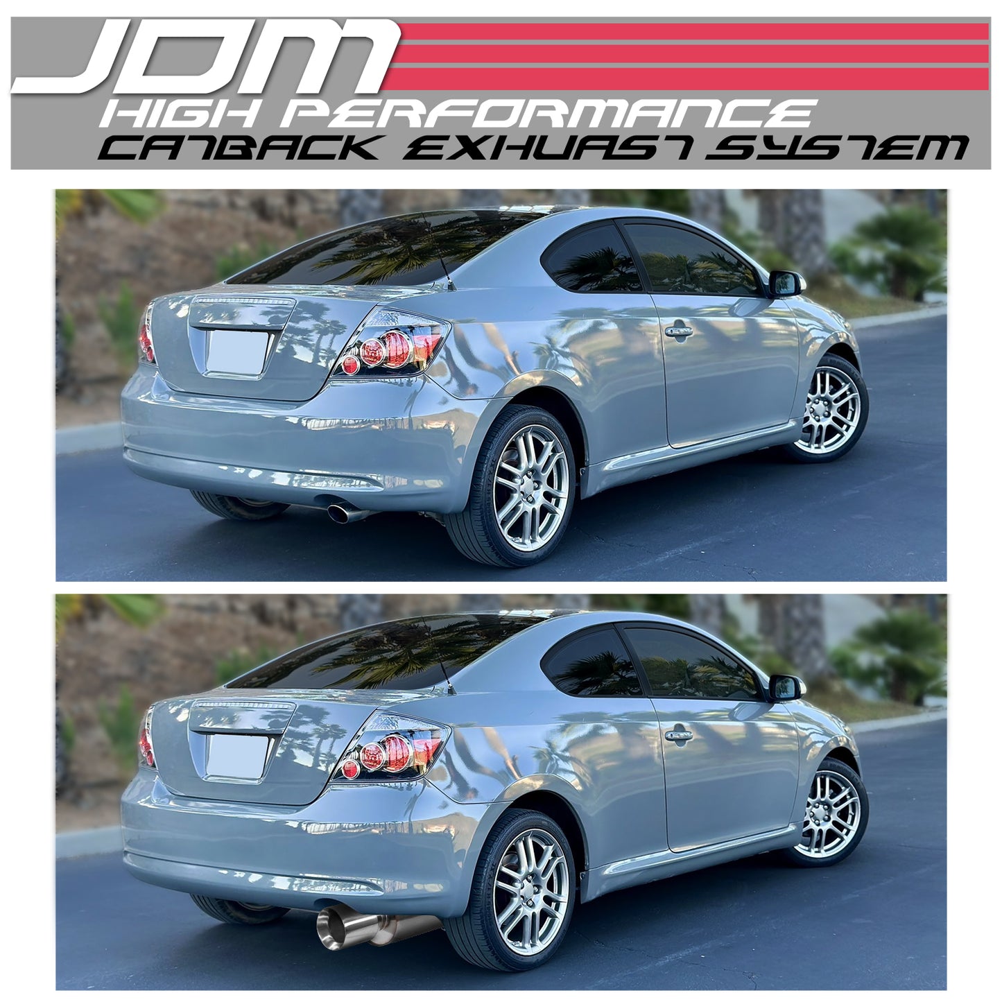 TUBERIA CATBACK CATBACK - 05-10 SCION TC 2.4L - SINGLE ROLLED TIP - STAINLESS STEEL