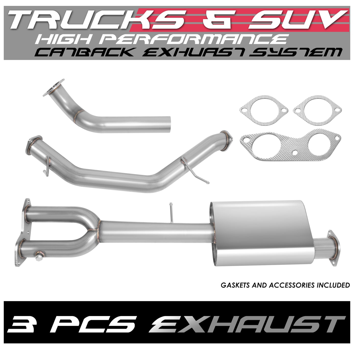 TUBERIA CATBACK CATBACK - 96-99 YUKON 5.7L / 96-99 TAHOE 5.7L  - STAINLESS STEEL