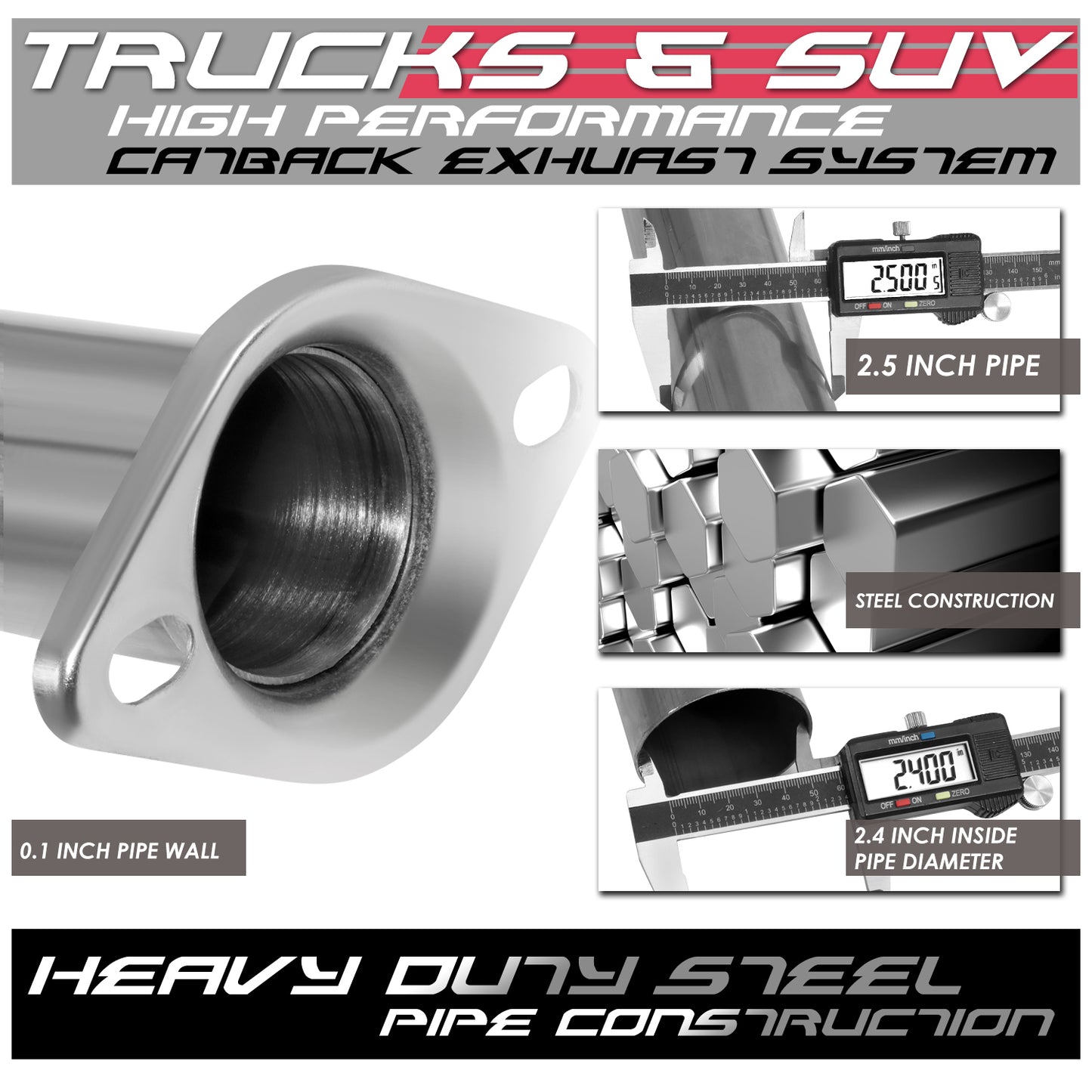 TUBERIA CATBACK CATBACK - 05-15 TOYOTA TACOMA 4.0L - SINGLE TIP - STAINLESS STEEL