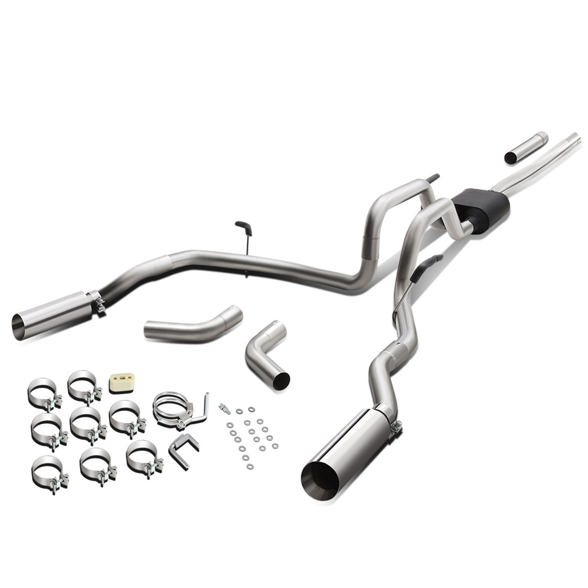 TUBERIA CATBACK CATBACK - 04-08 FORD F-150 4.6L, 5.4L / 06-08 LINCOLN MARK LT 4.6L, 5.4L - EXCLUDES SUPERCAB MODELS WITH 8FT BED - ALUMINIZED / STAINLESS