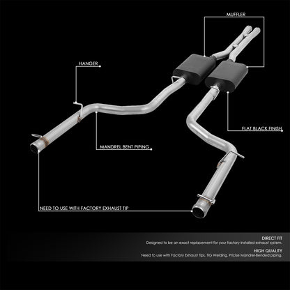 TUBERIA CATBACK CATBACK - 09-14 DODGE CHALLENGER 5.7L - MUST REUSE OEM EXHAUST TIPS - ALUMINIZED STEEL