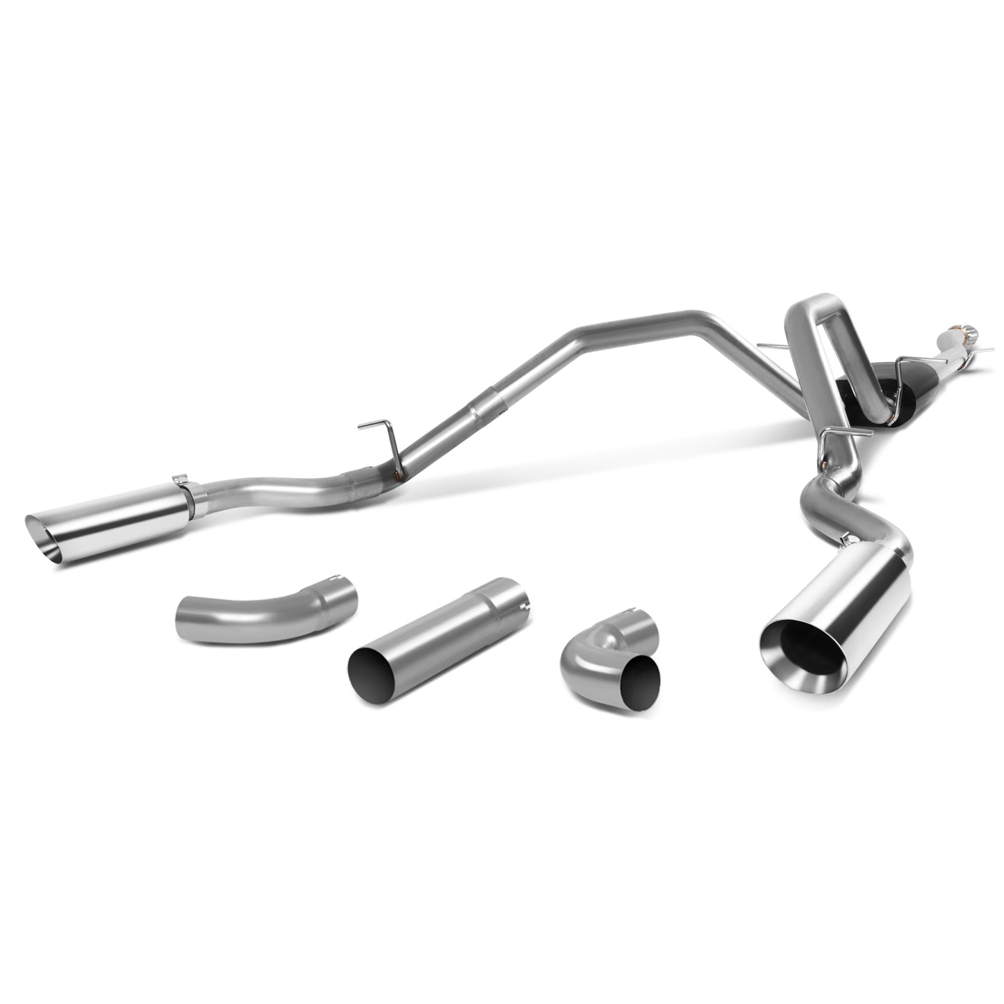 TUBERIA CATBACK CATBACK - 07-13 CHEVROLET SILVERADO 1500 5.3L CREW CAB WITH 5.5' BED / 07-08 CHEVROLET SILVERADO 1500 4.8L CREW CAB WITH 5.5' BED / 07-13 CHEVROLET SILVERADO 1500 5.3L EXTRA CAB WITH 6.5' BED / 07-08 CHEVROLET SILVERADO 1500 4.8L EXTRA CAB