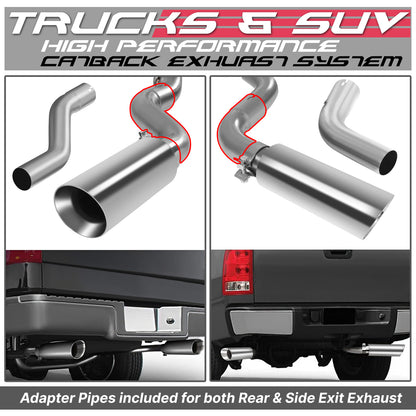 TUBERIA CATBACK CATBACK - 07-13 CHEVROLET SILVERADO 1500 5.3L CREW CAB WITH 5.5' BED / 07-08 CHEVROLET SILVERADO 1500 4.8L CREW CAB WITH 5.5' BED / 07-13 CHEVROLET SILVERADO 1500 5.3L EXTRA CAB WITH 6.5' BED / 07-08 CHEVROLET SILVERADO 1500 4.8L EXTRA CAB