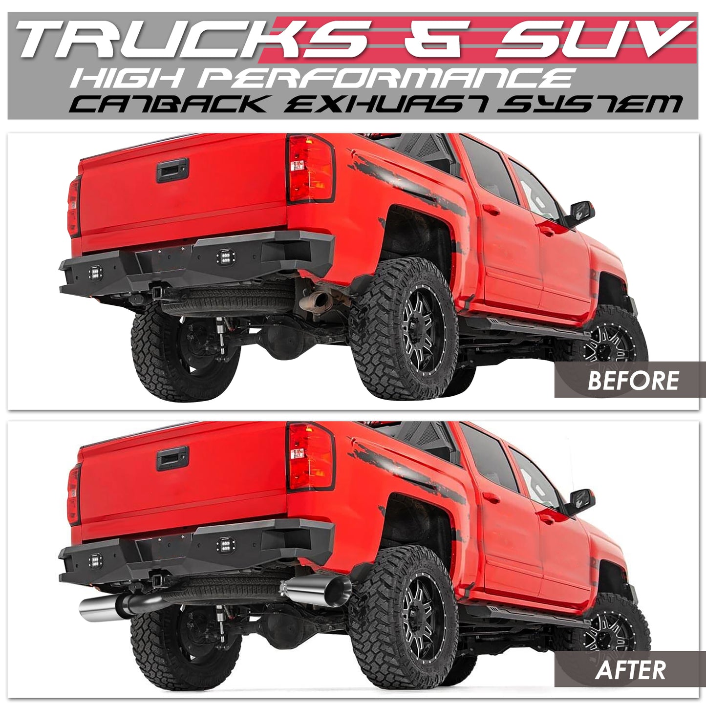 TUBERIA CATBACK CATBACK - 07-13 CHEVROLET SILVERADO 1500 5.3L CREW CAB WITH 5.5' BED / 07-08 CHEVROLET SILVERADO 1500 4.8L CREW CAB WITH 5.5' BED / 07-13 CHEVROLET SILVERADO 1500 5.3L EXTRA CAB WITH 6.5' BED / 07-08 CHEVROLET SILVERADO 1500 4.8L EXTRA CAB