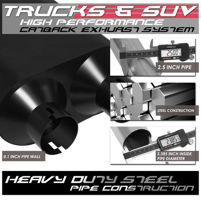 TUBERIA CATBACK CATBACK - 14-18 CHEVROLET SILVERADO 1500 WITH 4.3L/5.3L / 2019 CHEVROLET SILVERADO 1500 LD WITH 4.3L/5.3L / 14-18 GMC SIERRA 1500 WITH 4.3L/5.3L / 2019 GMC SIERRA 1500 LIMITED WITH 4.3L/5.3L - FITS EXTENDED & CREW CAB MODELS - EXCLUDES 2WD