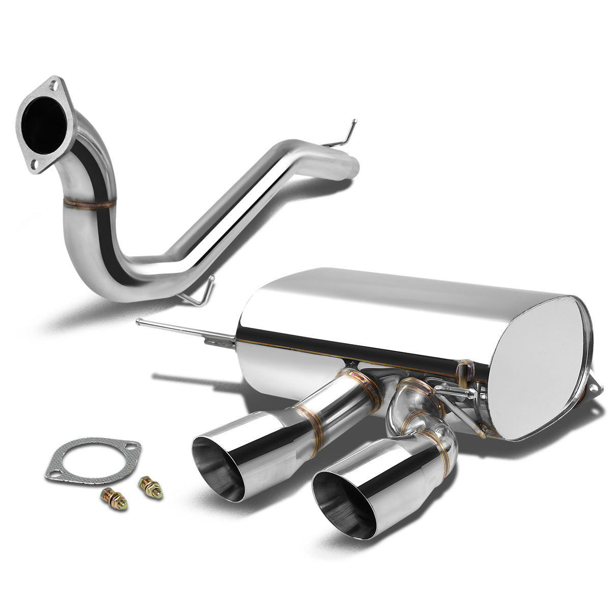 TUBERIA CATBACK CATBACK - DUAL TIP - 12-14 VOLKAWAGEN GOLF R HATCHBACK 2/4-DOOR 2.0L TURBO - OE STYLE - STAINLESS STEEL