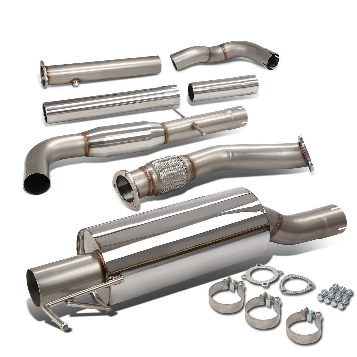 TUBERIA CATBACK CATBACK - 00-04 VOLKSWAGEN JETTA , GOLF - FITS 1.8T/1.8L TURBOCHARGED MODELS ONLY - SINGLE TIP - STAINLESS STEEL