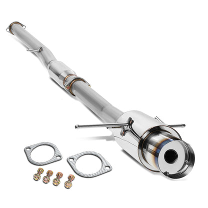 TUBERIA CATBACK CATBACK - 02-07 SUBARU WRX / STI - SINGLE BURNT TIP - ROUND MUFFLER - STAINLESS STEEL
