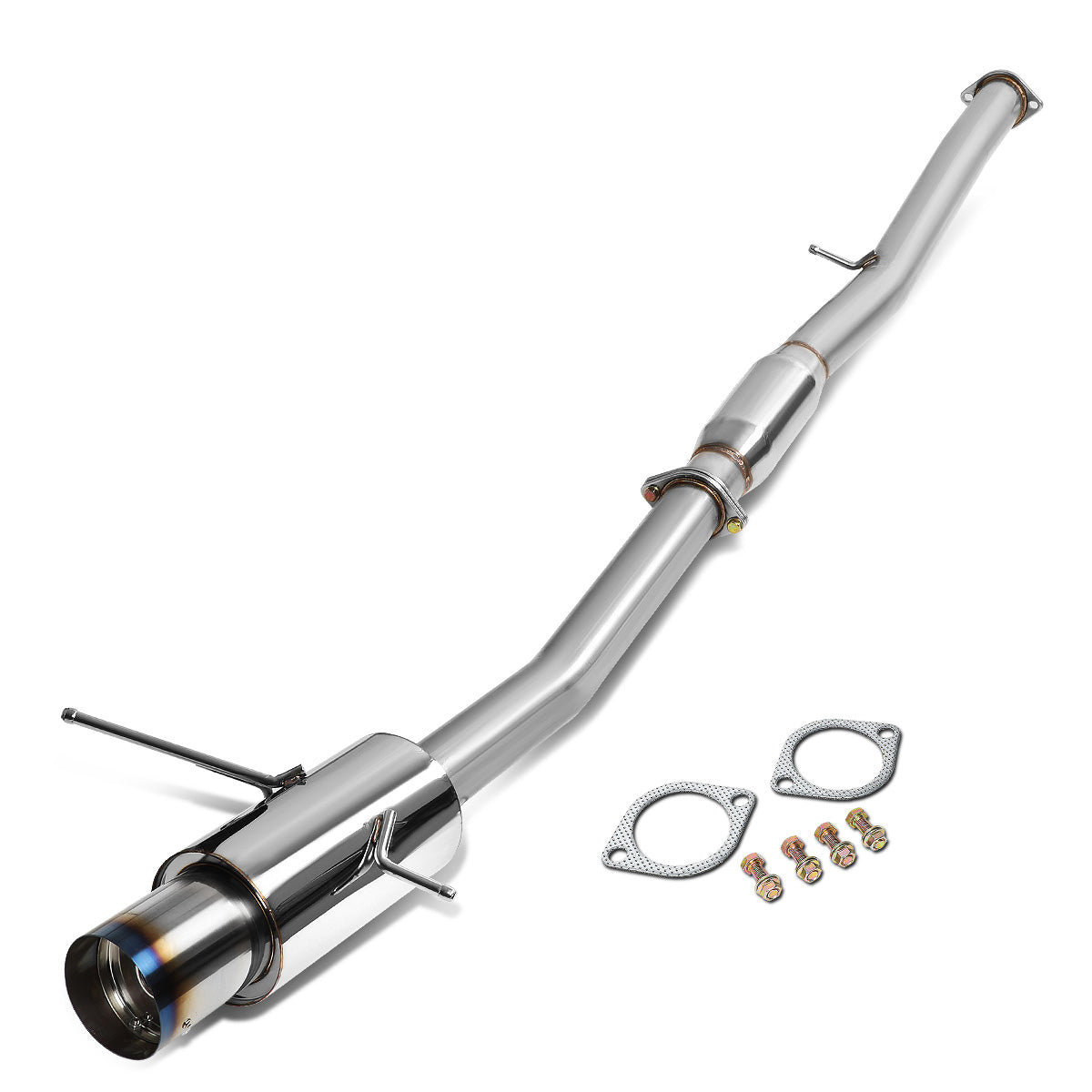TUBERIA CATBACK CATBACK - 02-07 SUBARU WRX / STI - SINGLE BURNT TIP - ROUND MUFFLER - STAINLESS STEEL