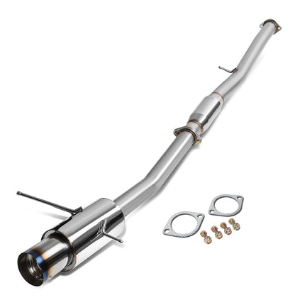 TUBERIA CATBACK CATBACK - 02-07 SUBARU WRX / STI - SINGLE BURNT TIP - ROUND MUFFLER - STAINLESS STEEL