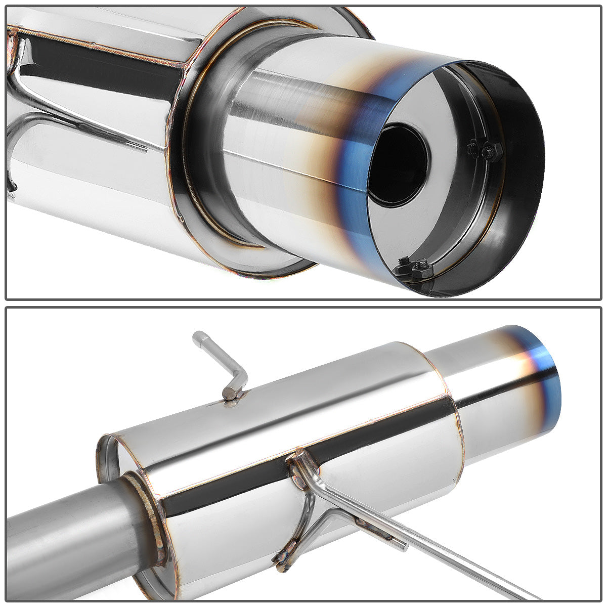 TUBERIA CATBACK CATBACK - 02-07 SUBARU WRX / STI - SINGLE BURNT TIP - ROUND MUFFLER - STAINLESS STEEL