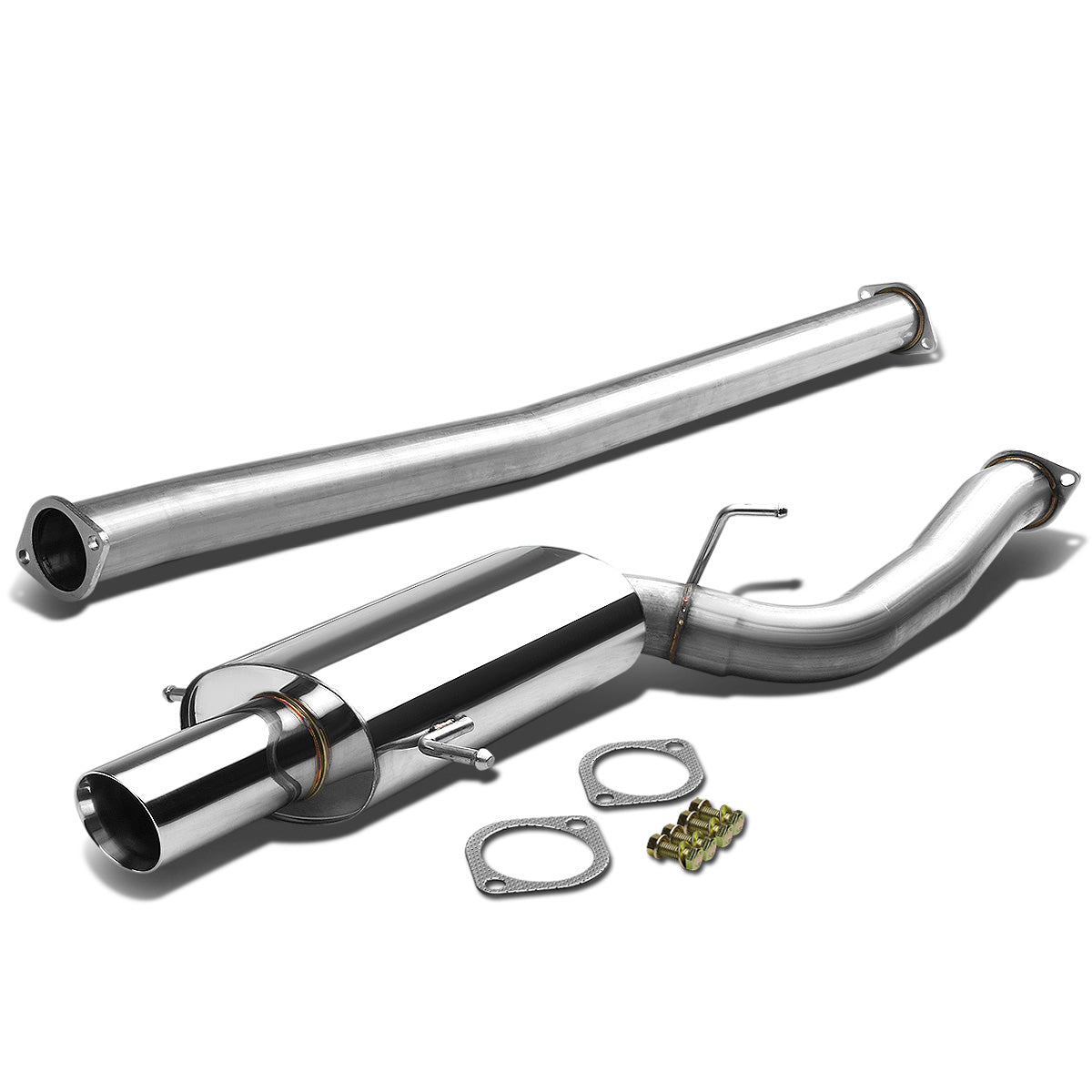TUBERIA CATBACK CATBACK - 02-07 SUBARU WRX/STI EJ20/EJ25 - SINGLE ROLLED TIP - OVAL MUFFLER - STAINLESS STEEL