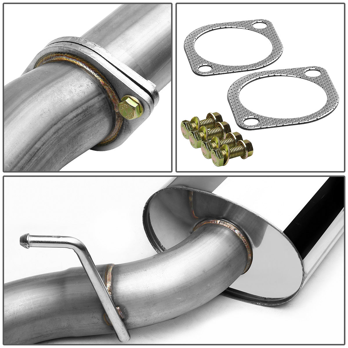 TUBERIA CATBACK CATBACK - 02-07 SUBARU WRX/STI EJ20/EJ25 - SINGLE ROLLED TIP - OVAL MUFFLER - STAINLESS STEEL