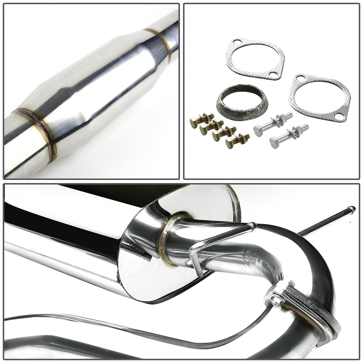 TUBERIA CATBACK CATBACK - 08-14 SUBARU IMPREZA WRX / STI 5-DOOR HATCHBACK - SINGLE ROLLED TIP - OE STYLE - STAINLESS STEEL