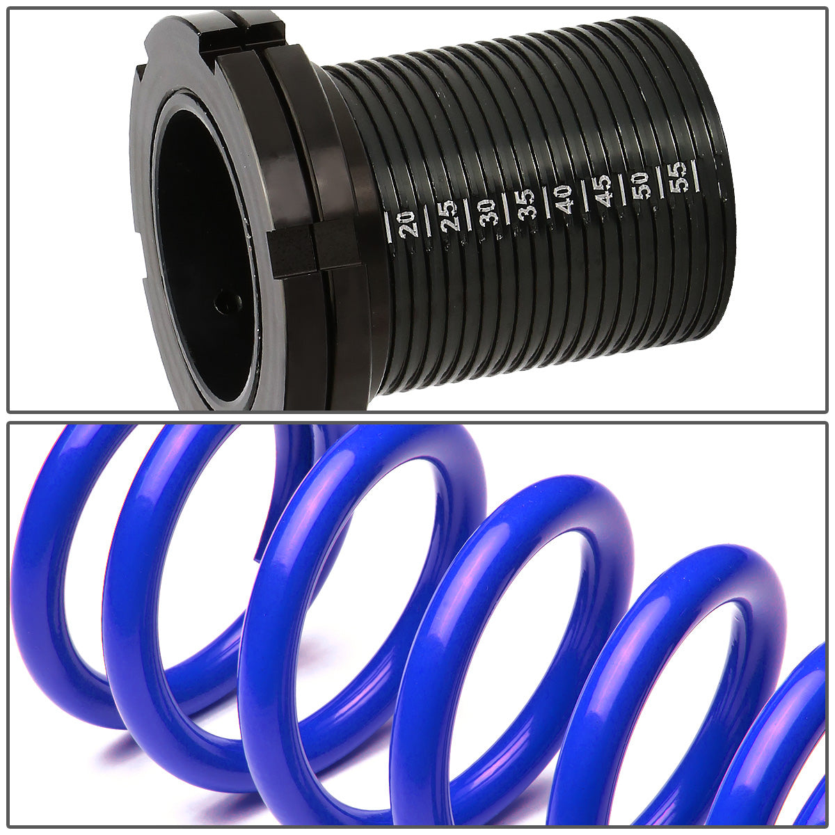 COILOVER 01-05 HONDA CIVIC - SCALE - BLACK SLEEVE / BLACK TOP / BLUE SPRING