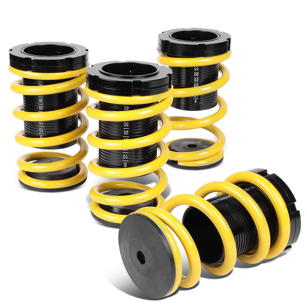 COILOVER 01-05 HONDA CIVIC - SCALE - BLACK SLEEVE / BLACK TOP / YELLOW SPRING