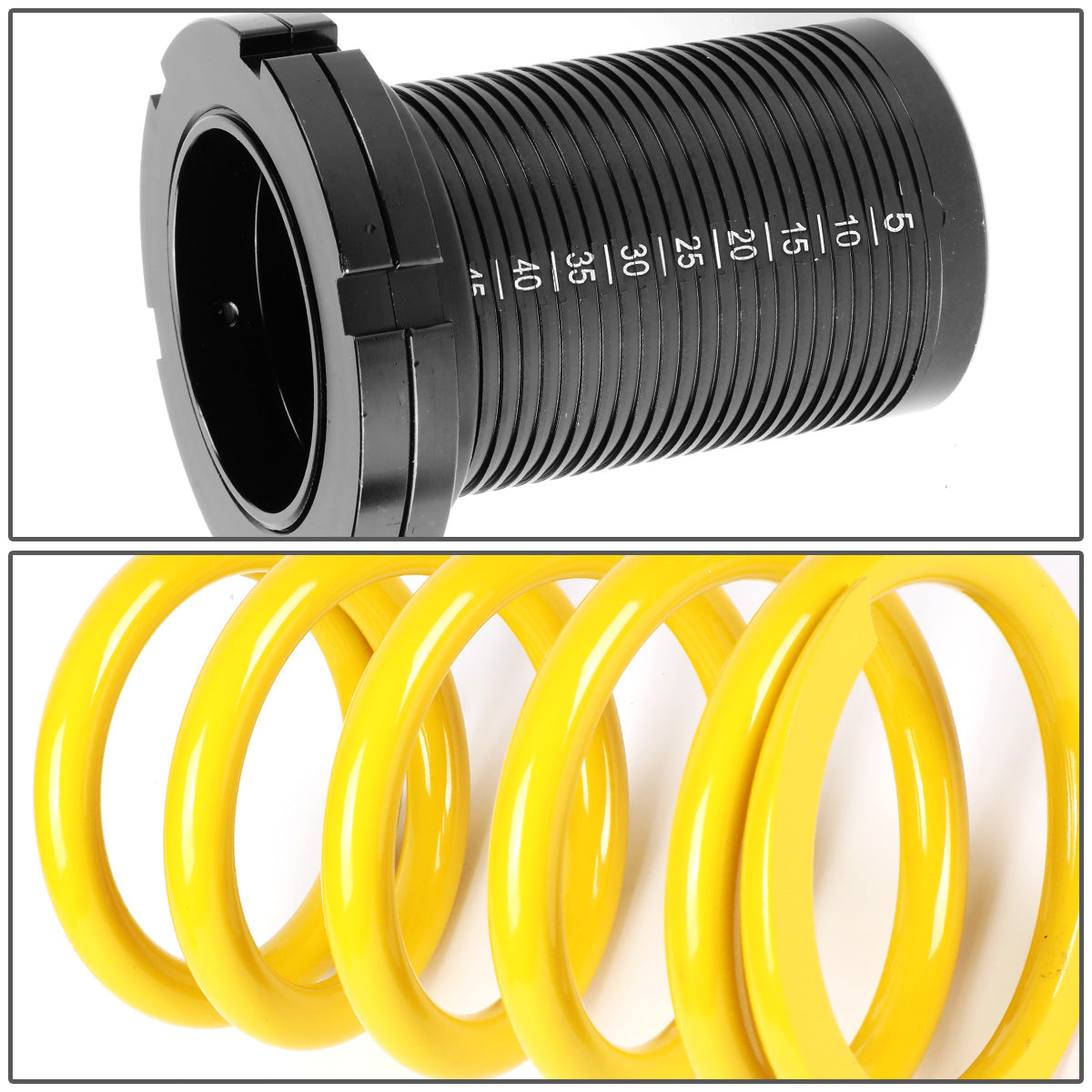 COILOVER 01-05 HONDA CIVIC - SCALE - BLACK SLEEVE / BLACK TOP / YELLOW SPRING