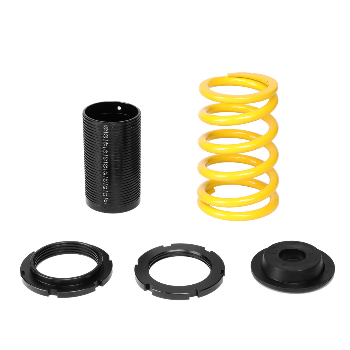 COILOVER 01-05 HONDA CIVIC - SCALE - BLACK SLEEVE / BLACK TOP / YELLOW SPRING