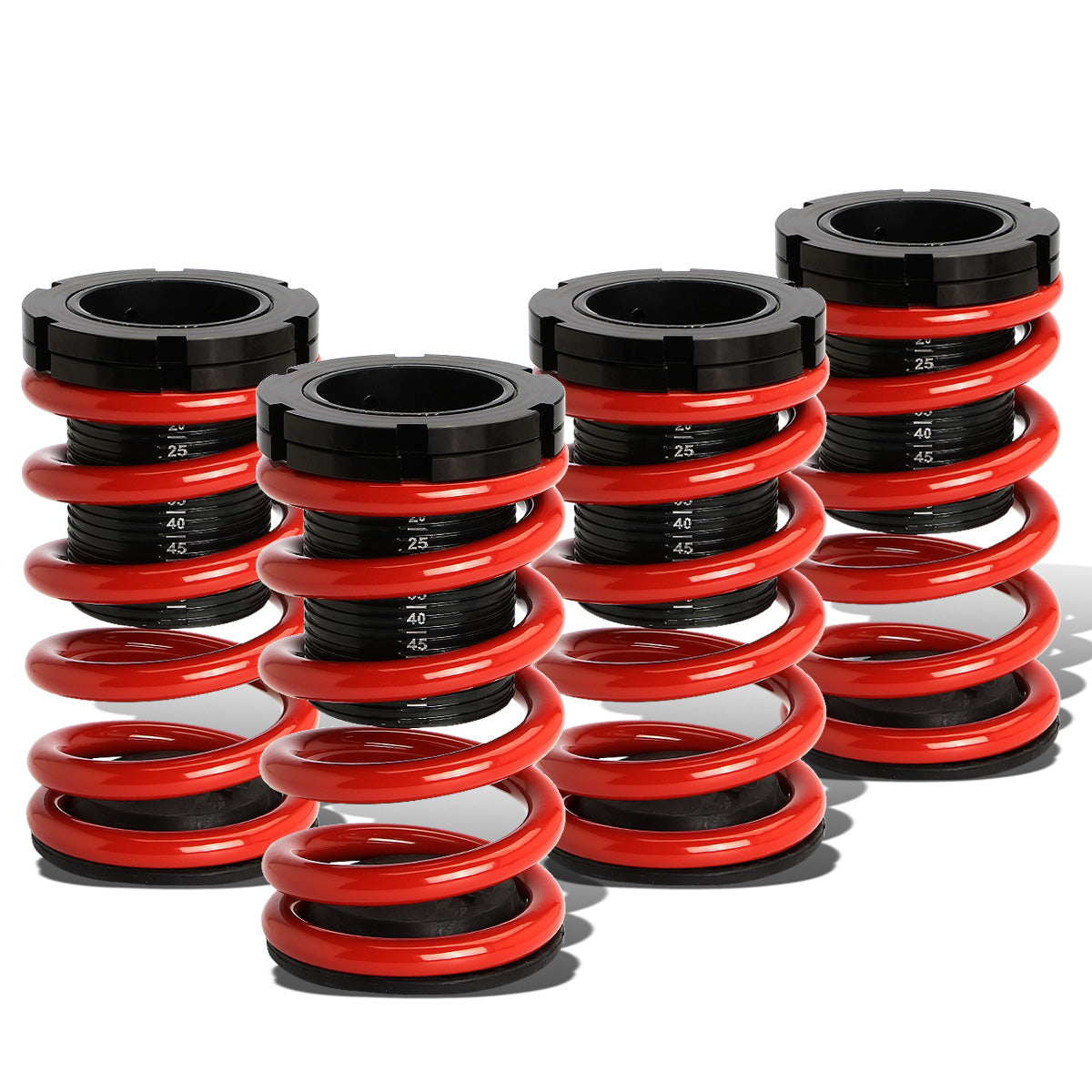 COILOVER 01-05 HONDA CIVIC - SCALE - BLACK SLEEVE / BLACK TOP / RED SPRING