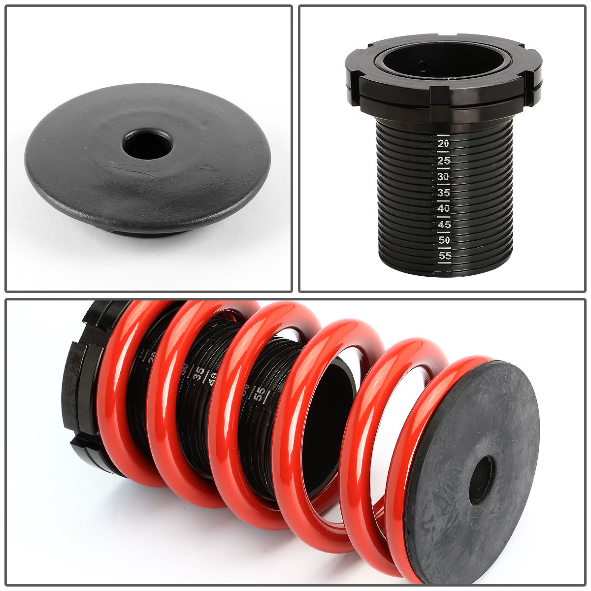 COILOVER 01-05 HONDA CIVIC - SCALE - BLACK SLEEVE / BLACK TOP / RED SPRING