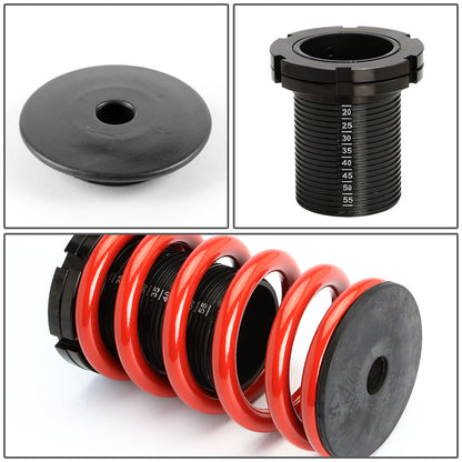 COILOVER 01-05 HONDA CIVIC - SCALE - BLACK SLEEVE / BLACK TOP / RED SPRING