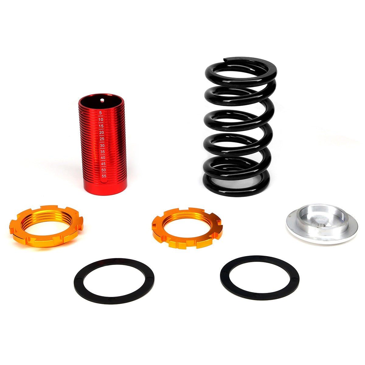 COILOVER 88-00 HONDA CIVIC / 88-91 CRX / 93-97 DEL SOL / 90-01 INTEGRA - SCALE - RED SLEEVES / GOLD TOP / BLACK SPRING