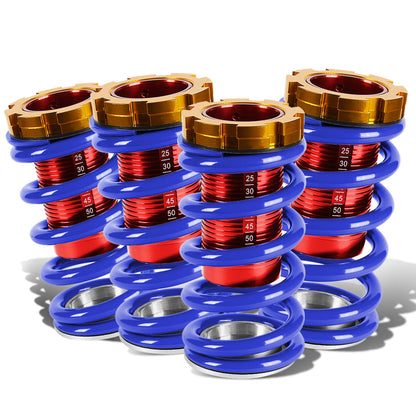 COILOVER 88-00 HONDA CIVIC / 88-91 CRX / 93-97 DEL SOL / 90-01 INTEGRA - SCALE - RED SLEEVES / GOLD TOP / BLUE SPRING