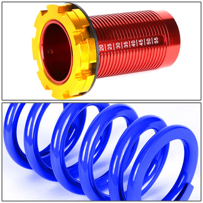 COILOVER 88-00 HONDA CIVIC / 88-91 CRX / 93-97 DEL SOL / 90-01 INTEGRA - SCALE - RED SLEEVES / GOLD TOP / BLUE SPRING