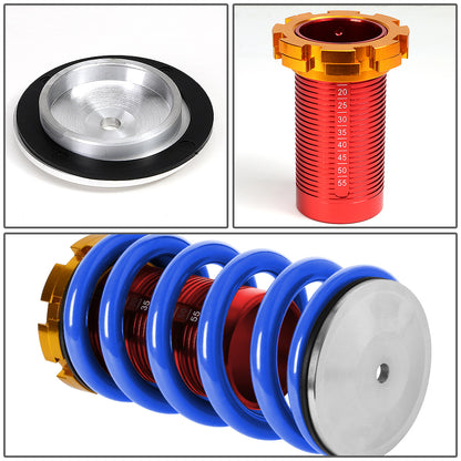 COILOVER 88-00 HONDA CIVIC / 88-91 CRX / 93-97 DEL SOL / 90-01 INTEGRA - SCALE - RED SLEEVES / GOLD TOP / BLUE SPRING