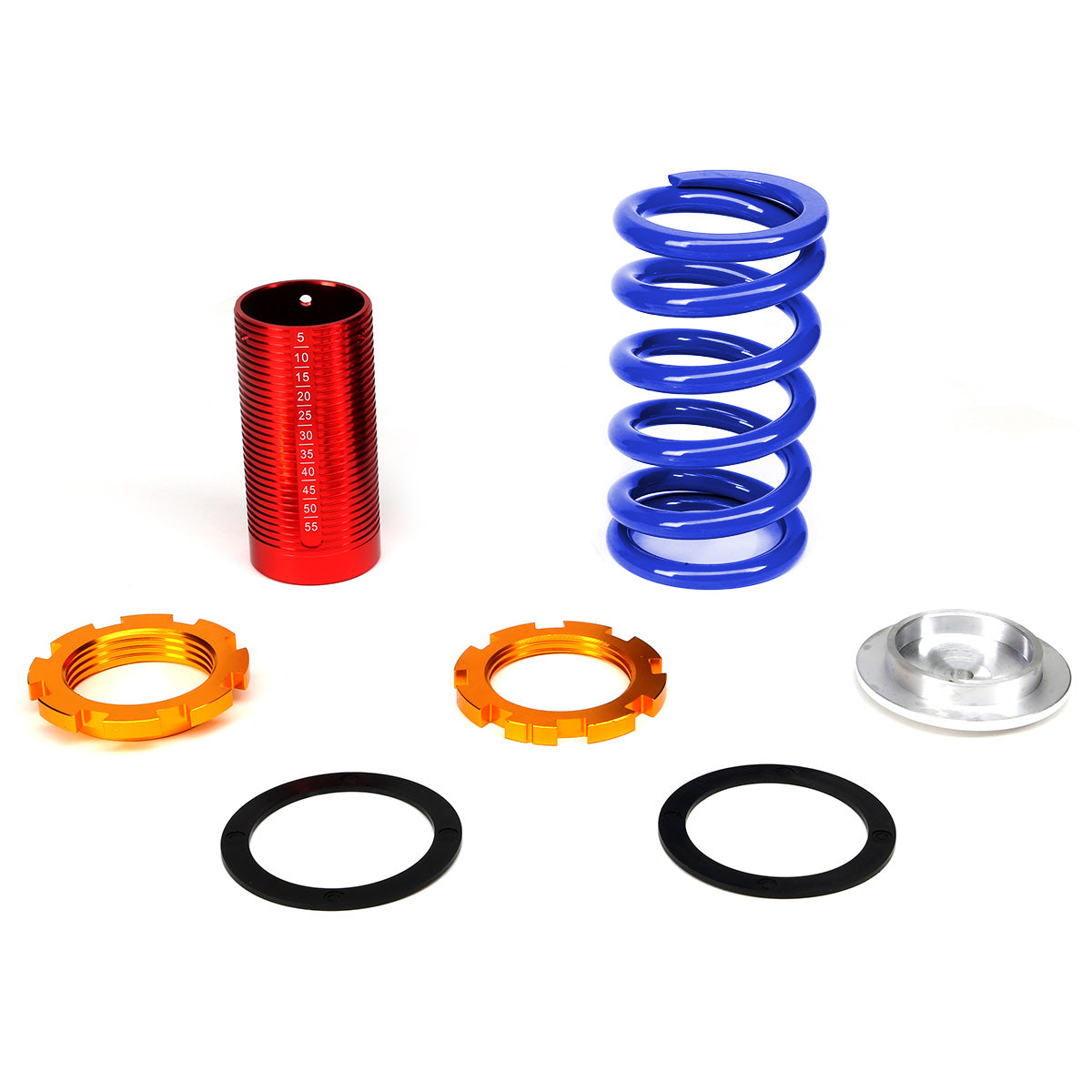 COILOVER 88-00 HONDA CIVIC / 88-91 CRX / 93-97 DEL SOL / 90-01 INTEGRA - SCALE - RED SLEEVES / GOLD TOP / BLUE SPRING