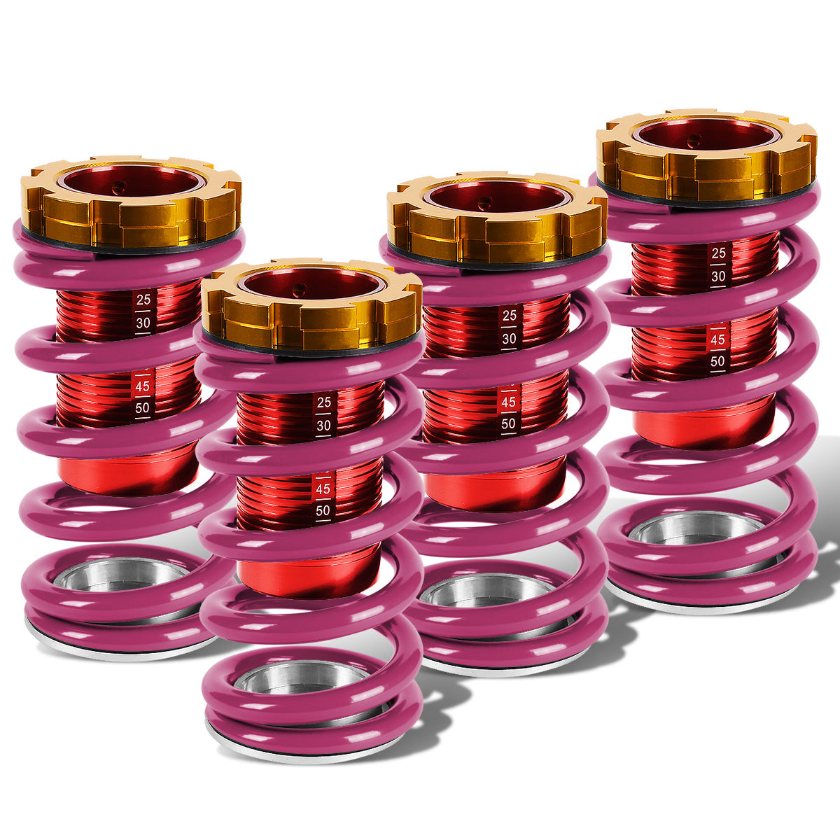 COILOVER 88-00 HONDA CIVIC / 88-91 CRX / 93-97 DEL SOL / 90-01 INTEGRA - SCALE - RED SLEEVES / GOLD TOP / PURPLE SPRING