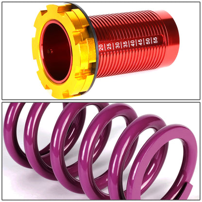 COILOVER 88-00 HONDA CIVIC / 88-91 CRX / 93-97 DEL SOL / 90-01 INTEGRA - SCALE - RED SLEEVES / GOLD TOP / PURPLE SPRING