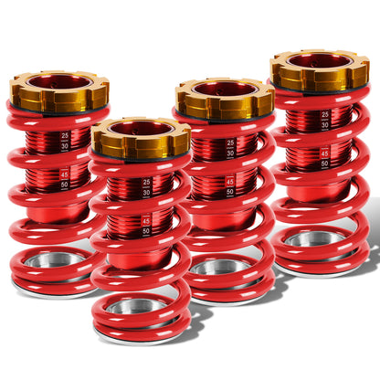 COILOVER 88-00 HONDA CIVIC / 88-91 CRX / 93-97 DEL SOL / 90-01 INTEGRA - SCALE - RED SLEEVES / GOLD TOP / RED SPRING
