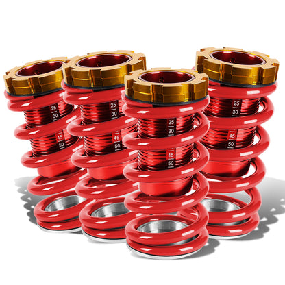 COILOVER 88-00 HONDA CIVIC / 88-91 CRX / 93-97 DEL SOL / 90-01 INTEGRA - SCALE - RED SLEEVES / GOLD TOP / RED SPRING