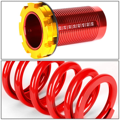 COILOVER 88-00 HONDA CIVIC / 88-91 CRX / 93-97 DEL SOL / 90-01 INTEGRA - SCALE - RED SLEEVES / GOLD TOP / RED SPRING