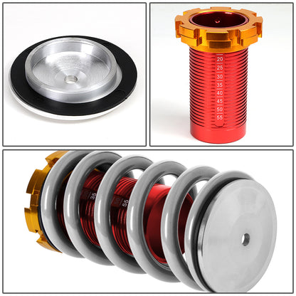 COILOVER 88-00 HONDA CIVIC / 88-91 CRX / 93-97 DEL SOL / 90-01 INTEGRA - SCALE - RED SLEEVES / GOLD TOP / SILVER SPRING