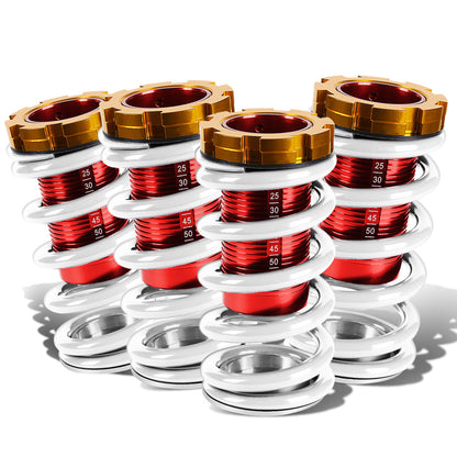 COILOVER 88-00 HONDA CIVIC / 88-91 CRX / 93-97 DEL SOL / 90-01 INTEGRA - SCALE - RED SLEEVES / GOLD TOP / WHITE SPRING