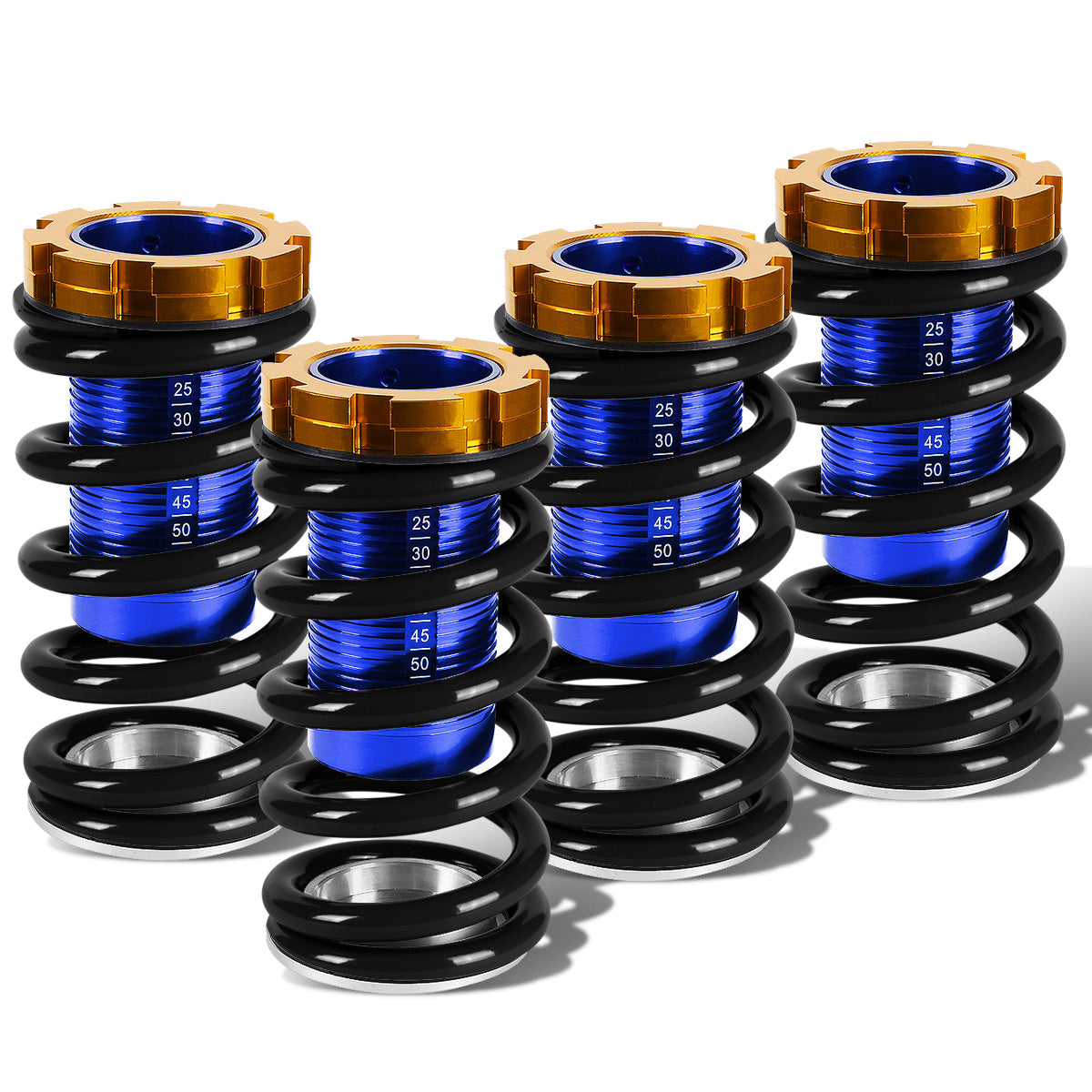 COILOVER 88-00 HONDA CIVIC / 88-91 CRX / 93-97 DEL SOL / 90-01 INTEGRA - SCALE - BLUE SLEEVES / GOLD TOP / BLACK SPRING