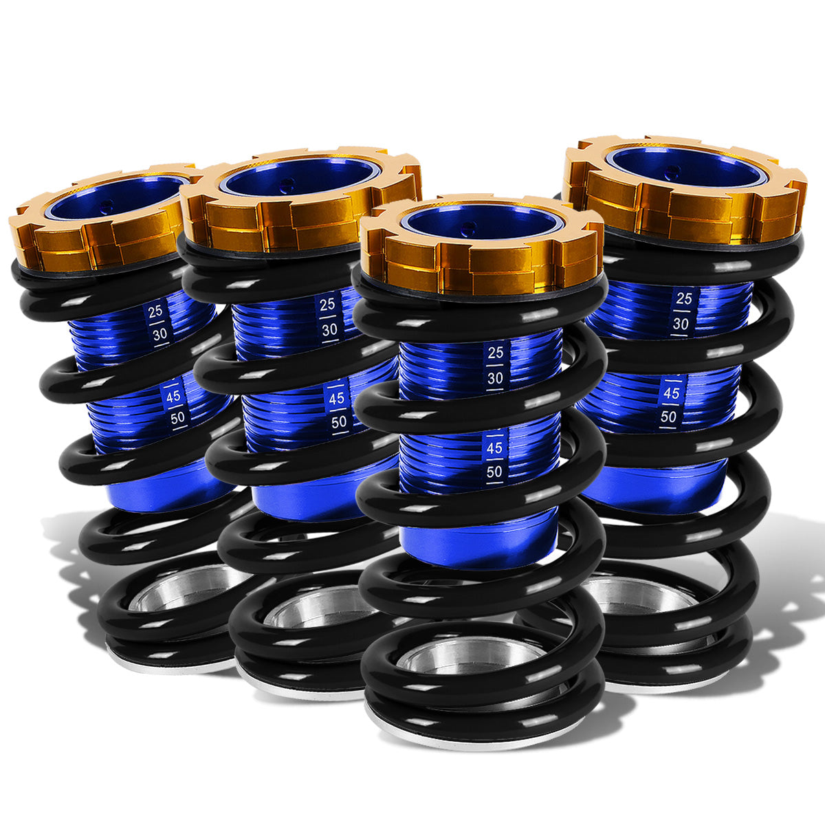 COILOVER 88-00 HONDA CIVIC / 88-91 CRX / 93-97 DEL SOL / 90-01 INTEGRA - SCALE - BLUE SLEEVES / GOLD TOP / BLACK SPRING