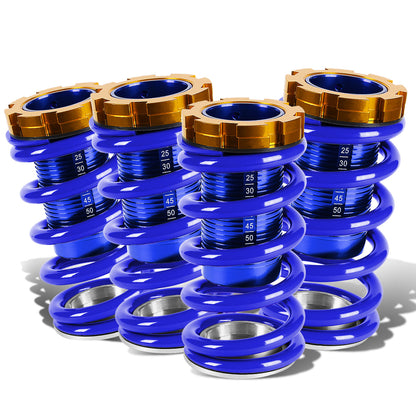 COILOVER 88-00 HONDA CIVIC / 88-91 CRX / 93-97 DEL SOL / 90-01 INTEGRA  - SCALE - BLUE SLEEVES / GOLD TOP / BLUE SPRING