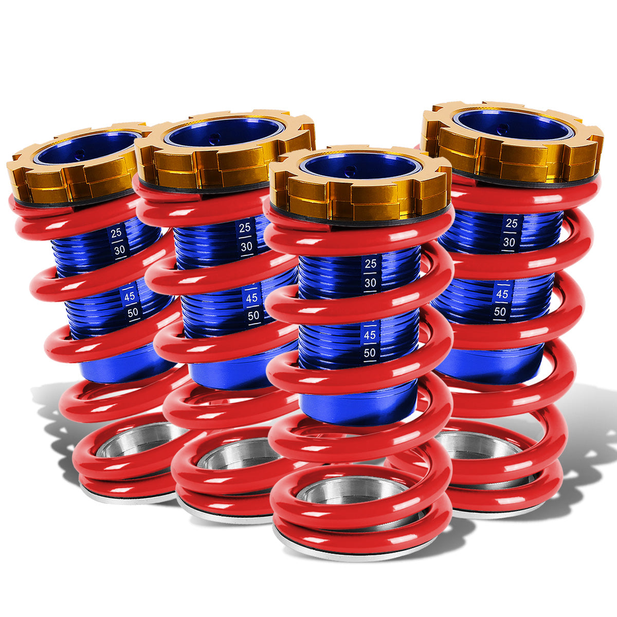 COILOVER 88-00 HONDA CIVIC / 88-91 CRX / 93-97 DEL SOL / 90-01 INTEGRA - SCALE - BLUE SLEEVES / GOLD TOP / RED SPRING