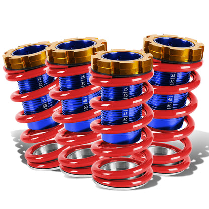 COILOVER 88-00 HONDA CIVIC / 88-91 CRX / 93-97 DEL SOL / 90-01 INTEGRA - SCALE - BLUE SLEEVES / GOLD TOP / RED SPRING