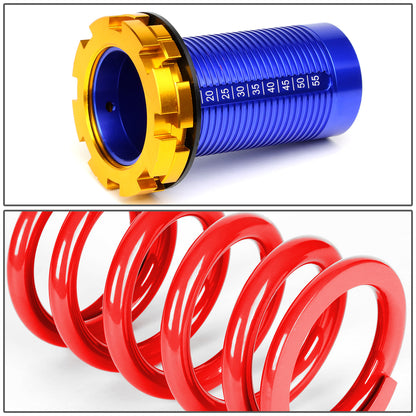 COILOVER 88-00 HONDA CIVIC / 88-91 CRX / 93-97 DEL SOL / 90-01 INTEGRA - SCALE - BLUE SLEEVES / GOLD TOP / RED SPRING