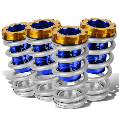 COILOVER 88-00 HONDA CIVIC / 88-91 CRX / 93-97 DEL SOL / 90-01 INTEGRA - SCALE - BLUE SLEEVES / GOLD TOP / SILVER SPRING