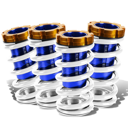 COILOVER 88-00 HONDA CIVIC / 88-91 CRX / 93-97 DEL SOL / 90-01 INTEGRA - SCALE - BLUE SLEEVES / GOLD TOP / WHITE SPRING